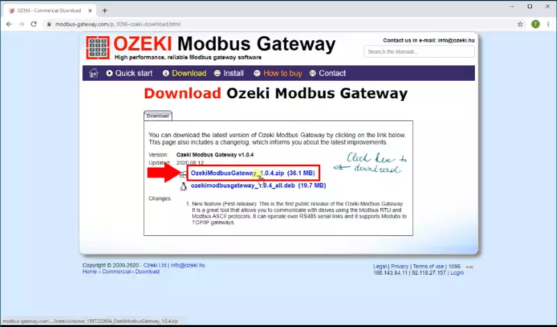 download modbus gateway installer